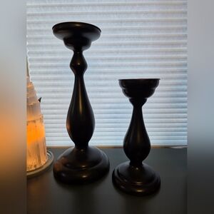 IKEA Black Candle Holder Duo